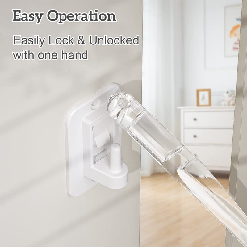 Eudemon 1 Pack Child Proof Door Finger Pinch Guard, Baby Door Stopper& Door Latch, Adjustable Door Lever Handle for Pets, Great Door Lock for Dogs, Easy Cats Entry(Transparent) - Image 5